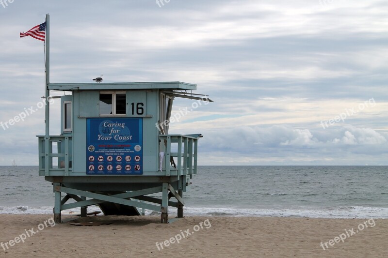 Beach Los Angeles California Pacific Ocean Lifeguard