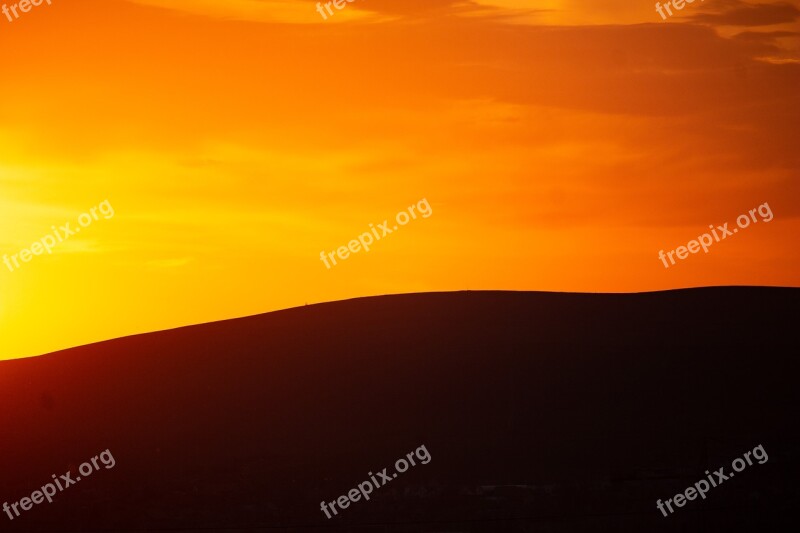 Silhouette Sunlight Sunset Abstract Evening