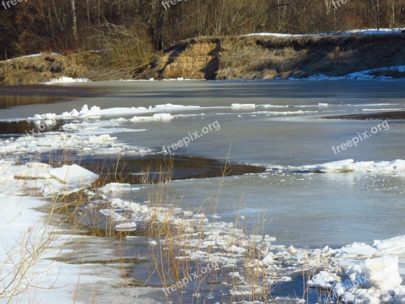 Ice River Hummocks Melting Nature