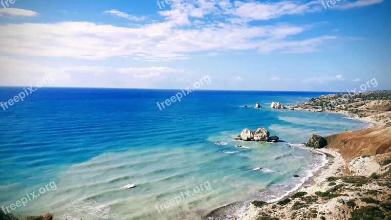 Cyprus Sea Nature Clouds Sky