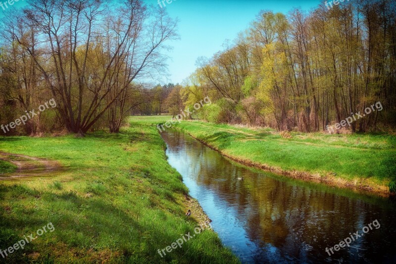 Landscape Nature River Mill Flow Trees