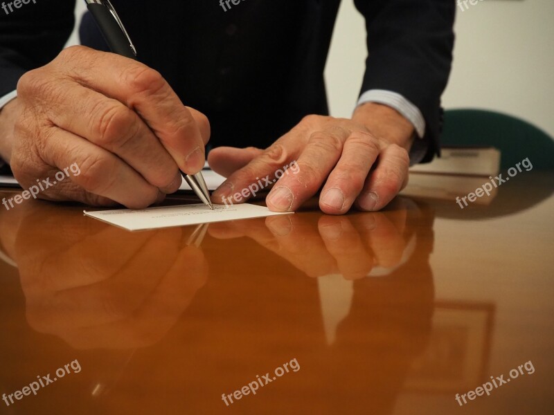 Man Writing To Write Business Pen