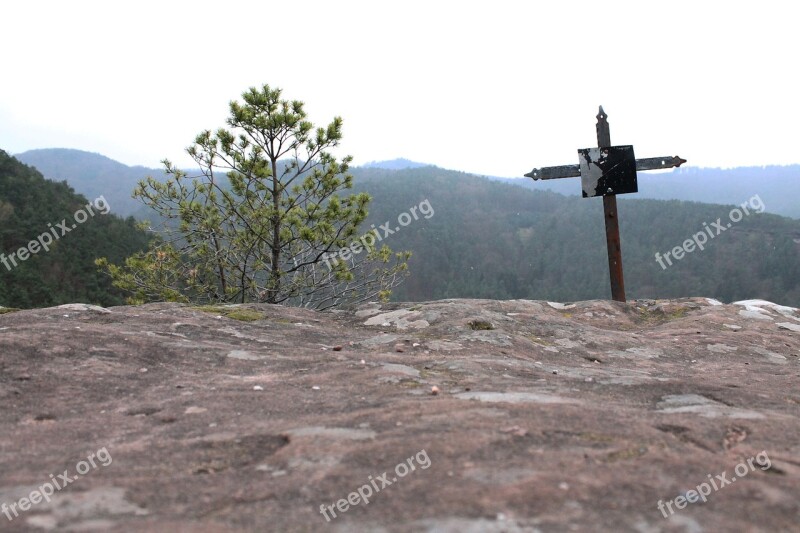 Stone Nature Rock Cross Mountains