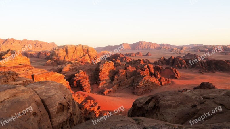 Desert Jordan Wadi Rum Wild Sandstone