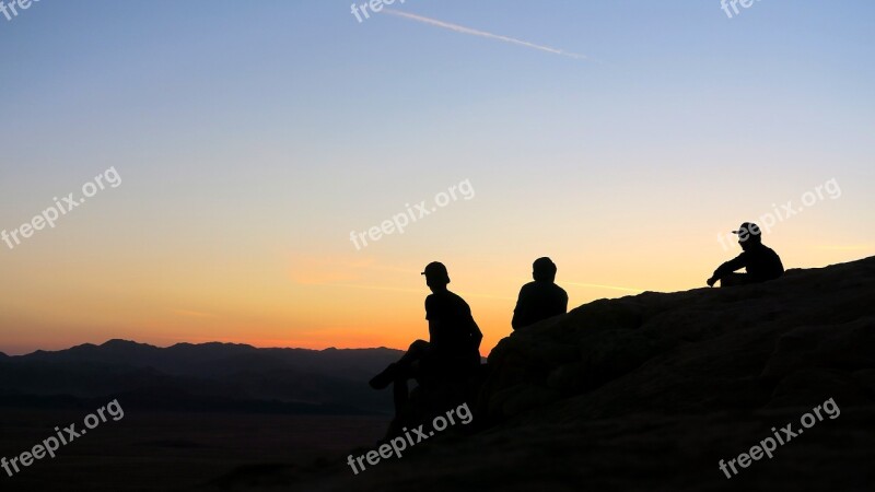 Sunset Desert Landscape Sun Wild