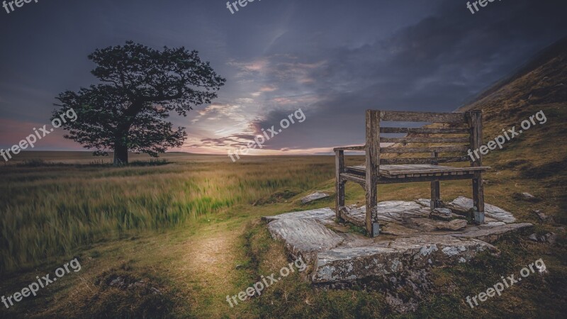 Silent Bank Rest Sunset Scenic