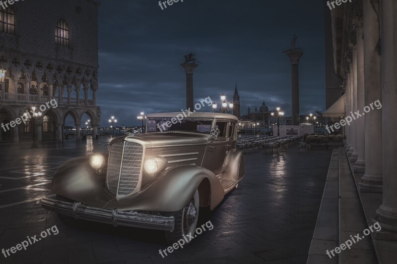 Evening Venice Oldtimer Rain Automotive