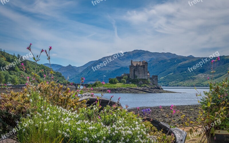 Eilean Donan Castle Castle Ruin Scotland Landscape