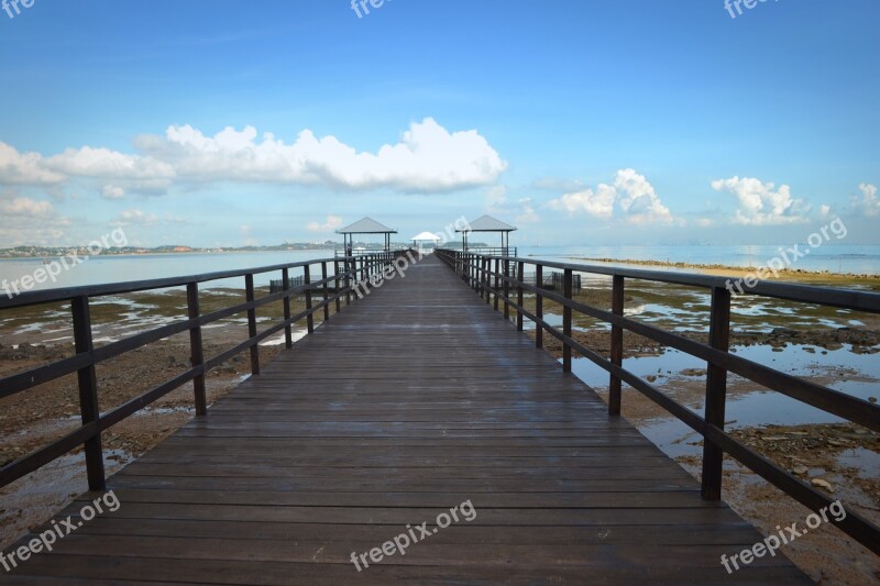 Jetty Skyline Bridge Wooden Pier