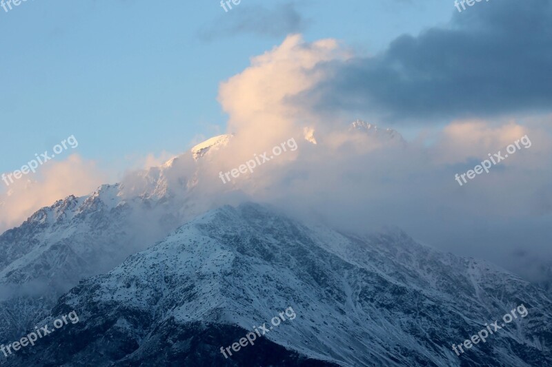 Sky Mountains Nature Clouds Sunset