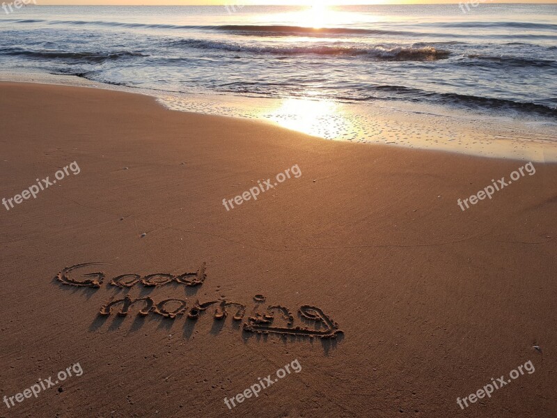 Good Morning Beach Font Greeting Sunrise