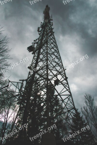 Gloomy Clouds Masts Sky Mystical