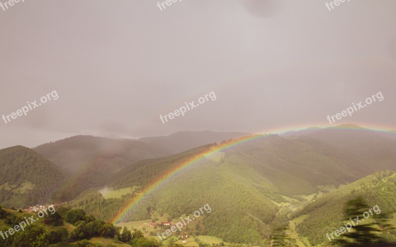 Rainbow Hills Sky Landscape Nature