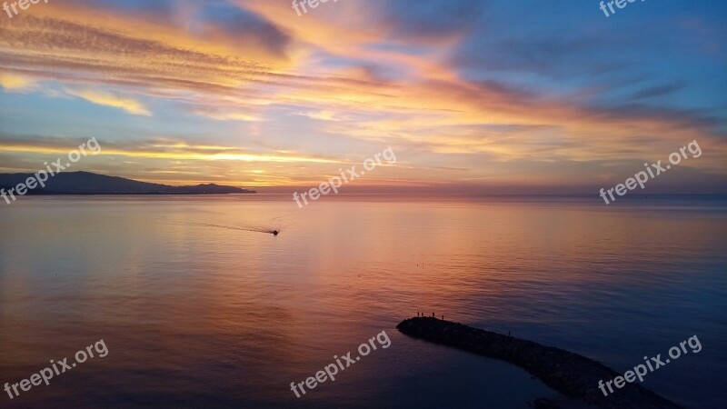 Almunecar Dawn Beach Sky Landscape