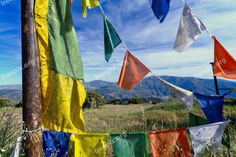 Flags Buddhism Prayer Culture Tibet