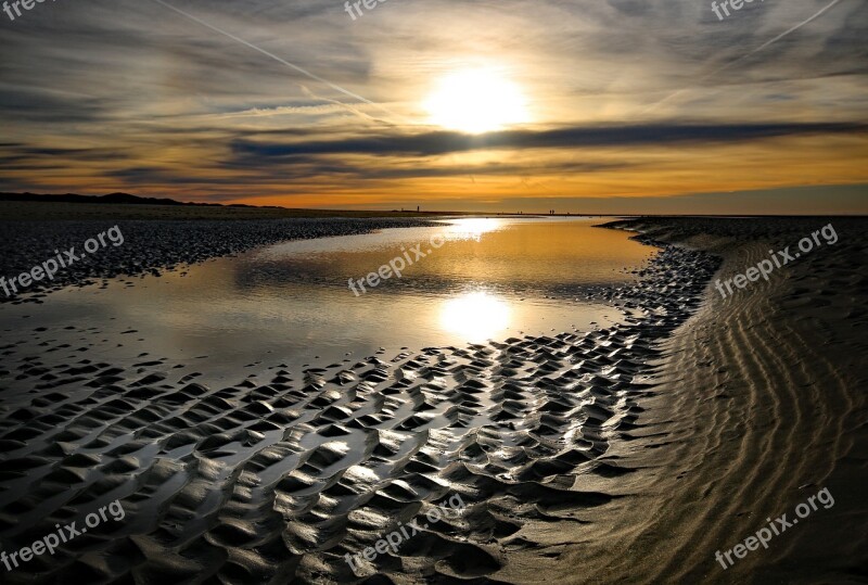 Amrum Beach Sun Sunset Abendstimmung