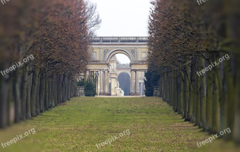 Sanssouci Castle Park Perspective Potsdam Frederick The Great