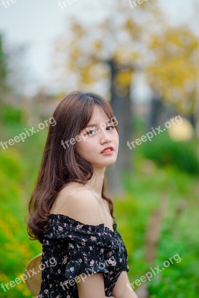 Young Girl Model Beautiful Young People Female Quite