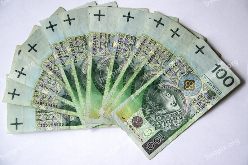 Euro Banknotes Polish Banknotes Money Currency Finance