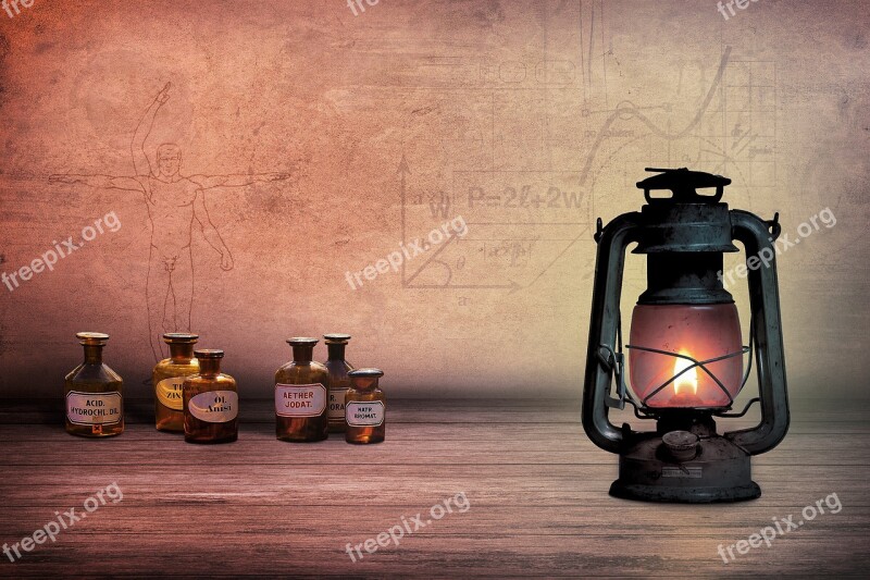 Composing Oil Lamp Alchemist Medicinal Products Chemistry