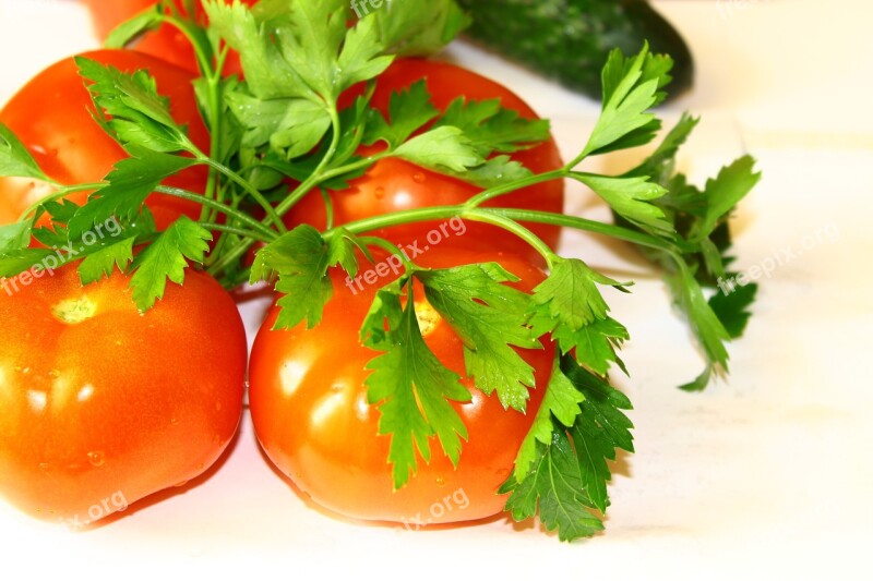 White Background Four Red Tomato