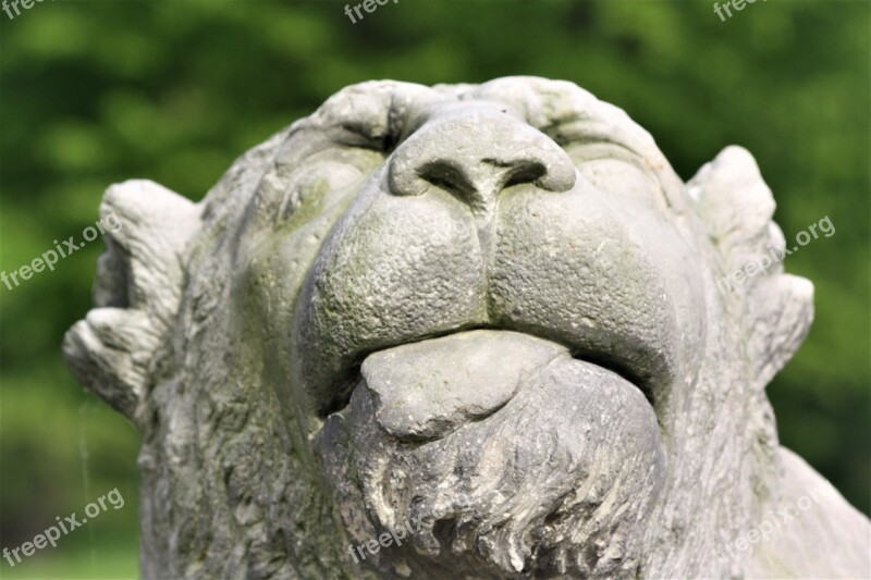 Monument Sculpture Lion Castle Ahrensburg