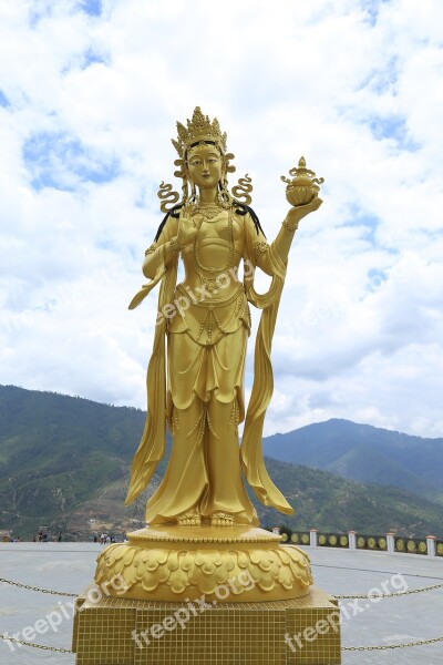 Goddess Bhutan Statue Buddhism Culture