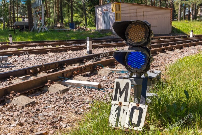 Railway Traffic Blue Forbidding Signal Closed