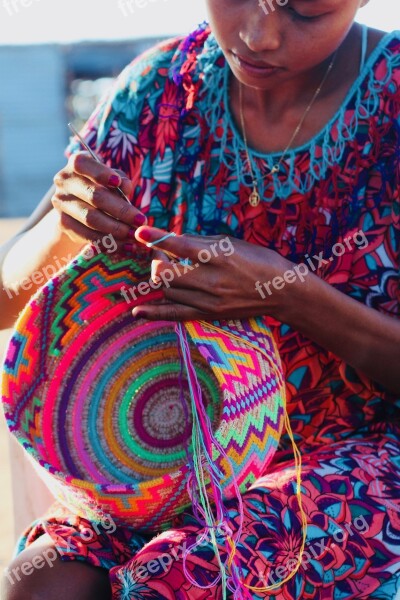 Girl Wayuu Indian Culture Colombia