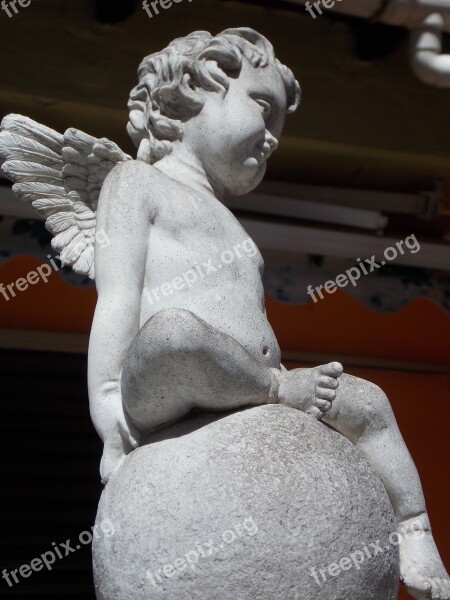 Angel Cherub Stone Sculpture Free Photos