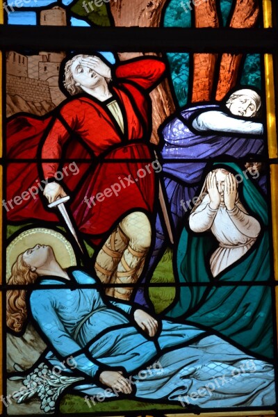 Stained Glass Colorful Religion Basilica Assassination