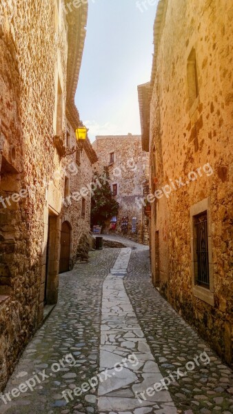 Spain Village The Walls Stone The Middle Ages