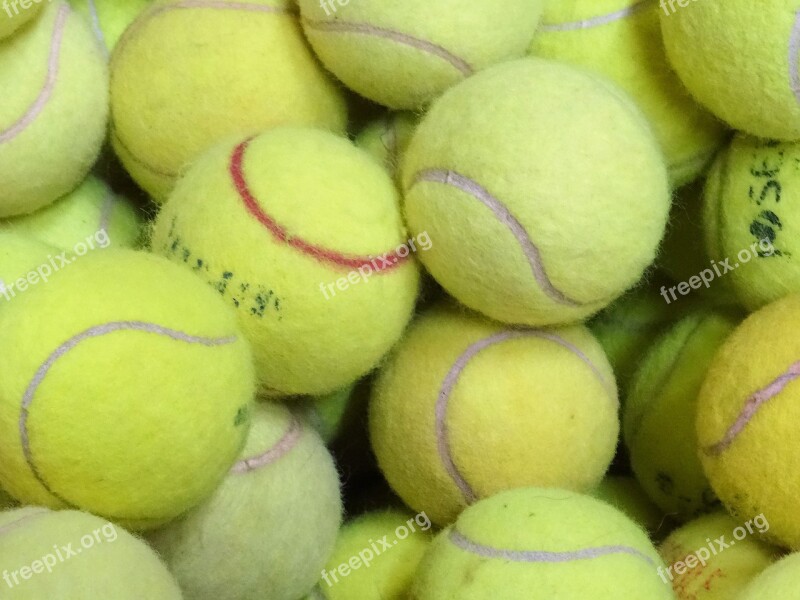 Tennis Balls Round Yellow Tennis Sport