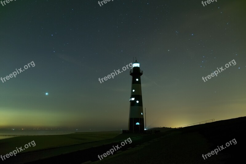 Lighthouse Breskens Sea Netherlands Beach