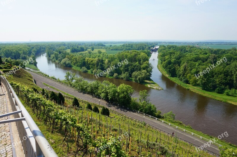 River Confluence Czechia Meadow Vineyard