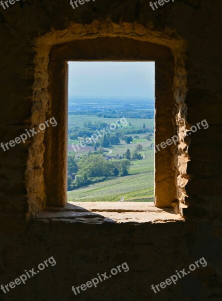 Window Landscape Distant View Masonry Green