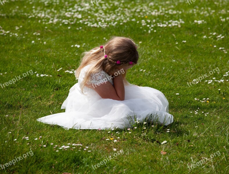 Wedding Bridesmaid Child Sad Sulking