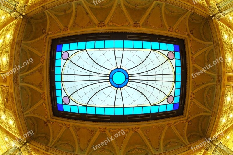 Architecture Ceiling Stained Glass Window Construction Light