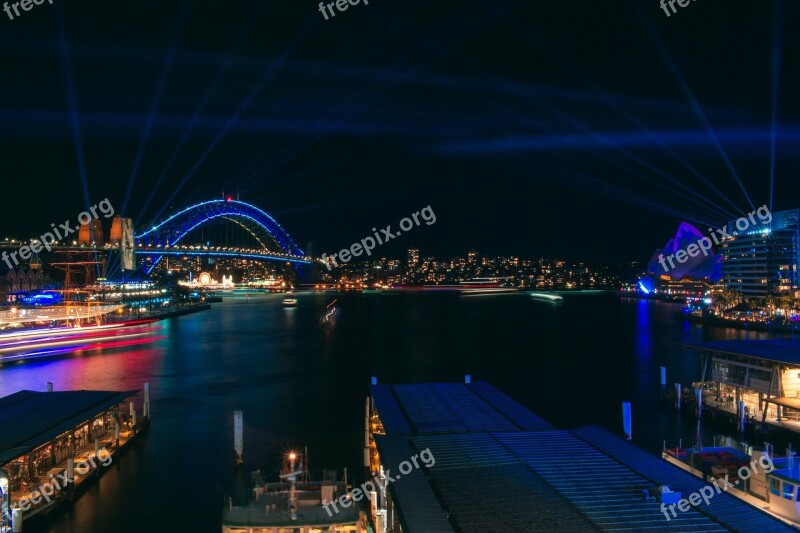 Sydney Cahill Expressway Night Circular Quay Vivid Sydney