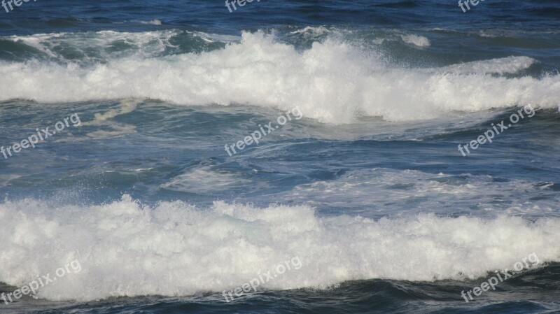 Sea Waves Ocean Beach Blue