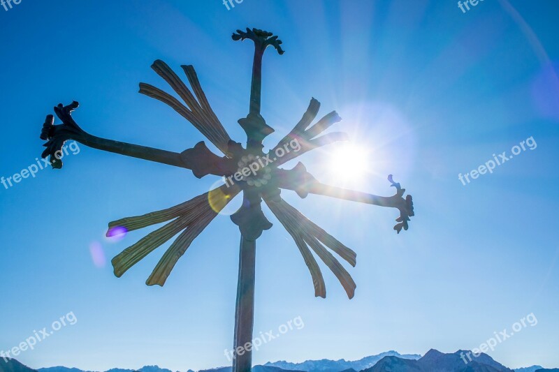 Summit Summit Cross Light Alpine Mountains