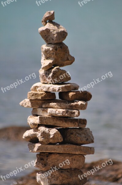 Stones Art Sculpture Figure Handmade