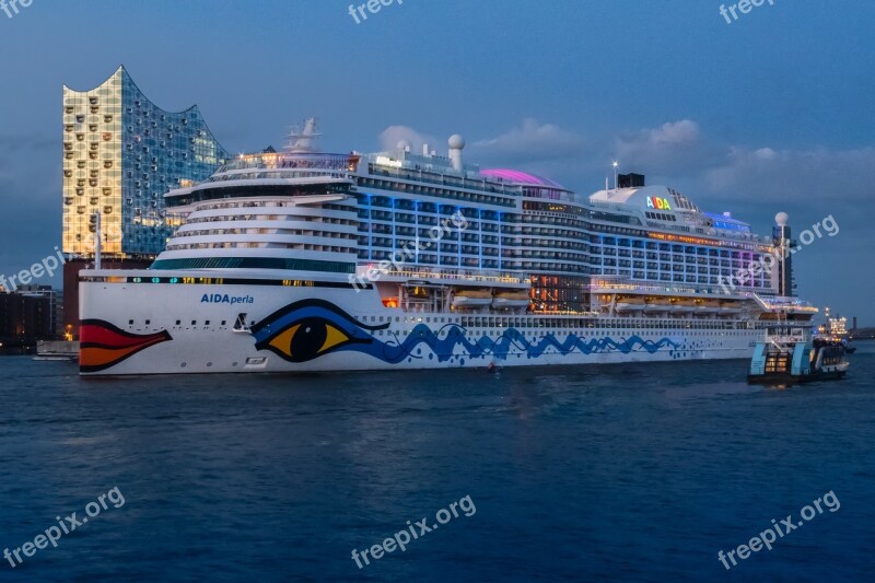 Hamburg Port Aida Northern Germany Elbe