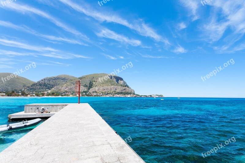 Mondello Palermo Pier Sea Fanale