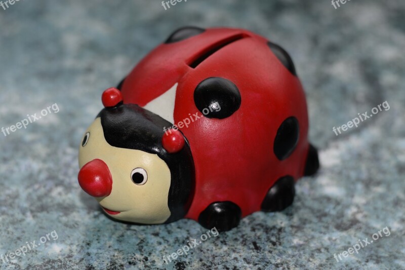 Ladybug Piggy Bank Money Finance Ceramic