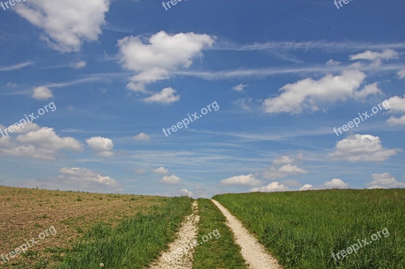 Background Away Lane Clouds Sky