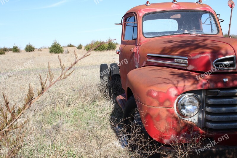 Truck Vintage Red Metal Trucks