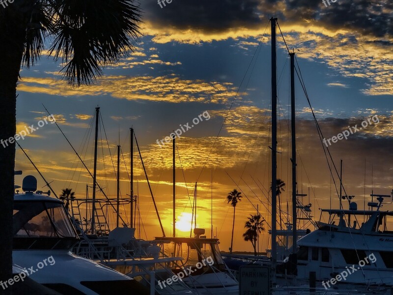 Boat Sunset Mast Sea Ocean