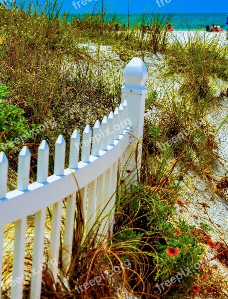 Fence Sand Beach Landscape Path