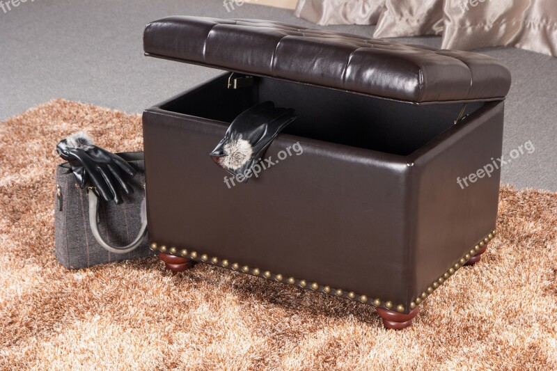 Product Photography Storage Stool Footstool Artificial Leather Decorative Rivets